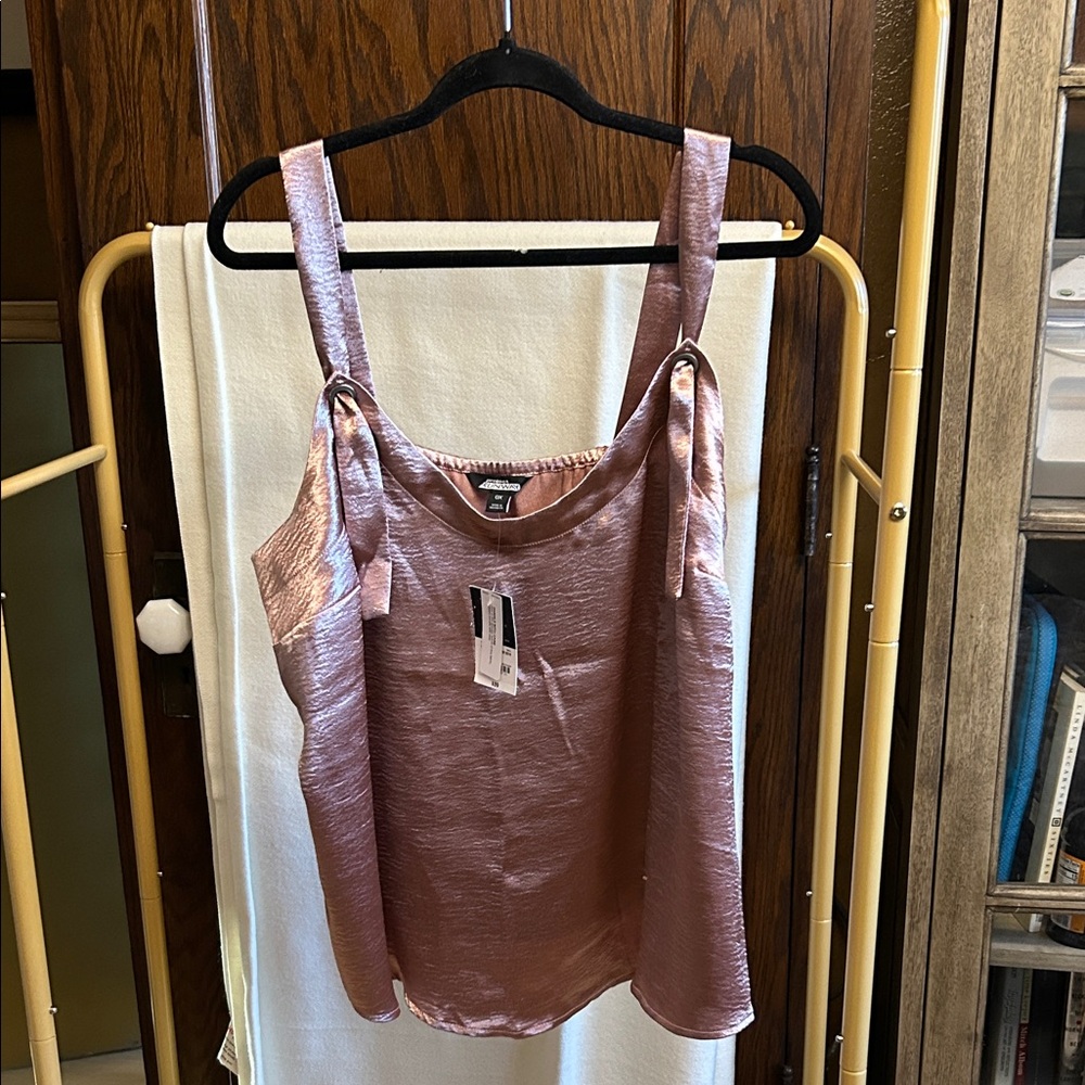 Project RUNWAY Blush Satin Tie-Strap Crop Top